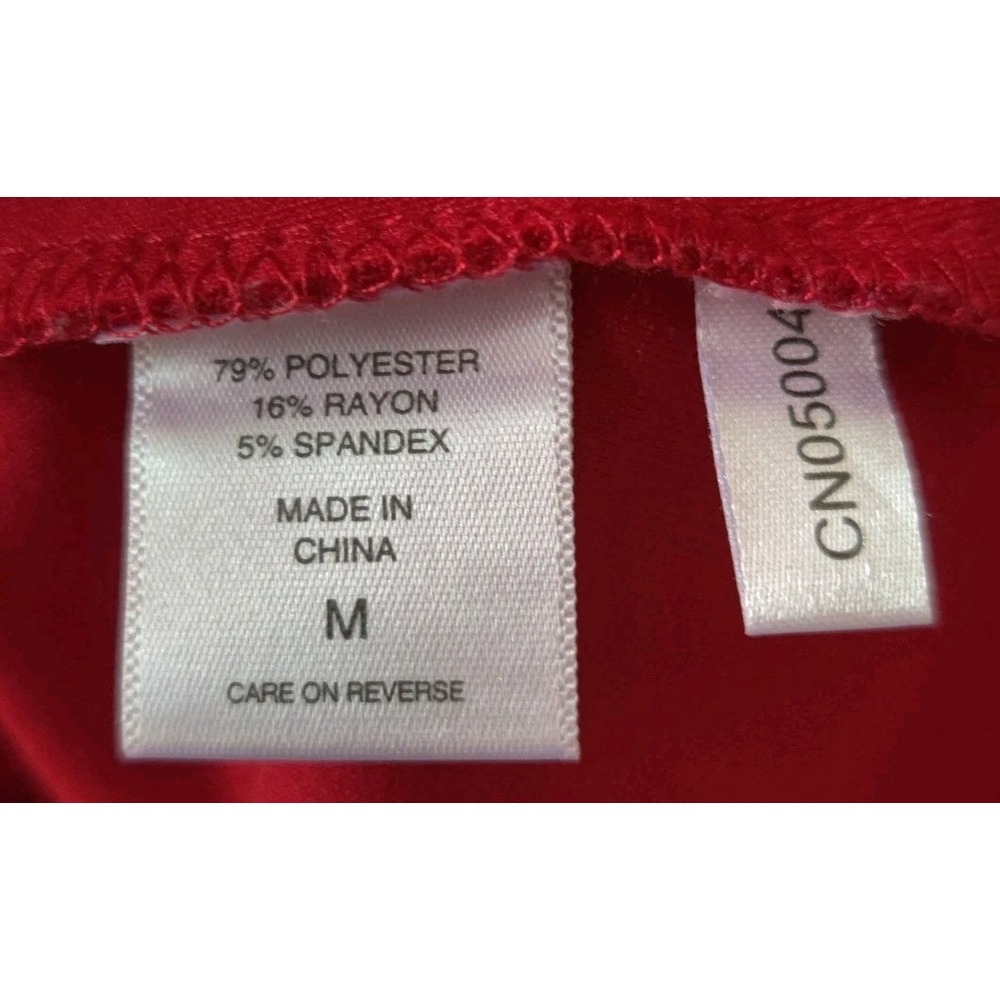 New York & Company 7th Avenue Women's Mock Turtleneck Top Silhouette Red Size M - Picture 4 of 5